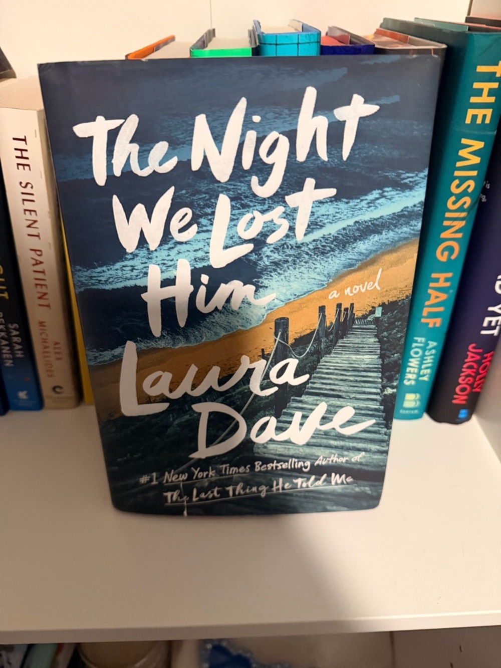 The Night We Lost Him by Laura Dave - Blue & Sand Hardcover Novel